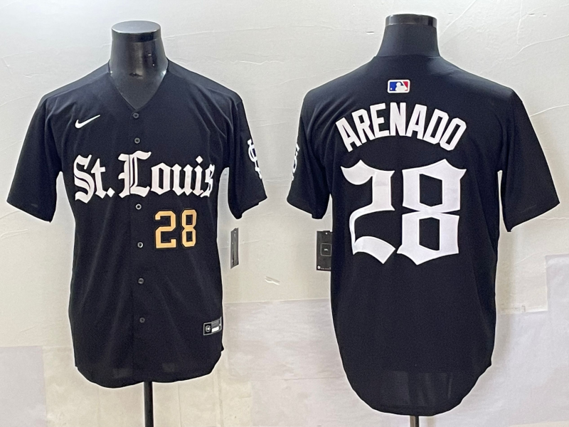 Men 2025 San Francisco Giants #28 Arenado Black Five generations Joint Name Nike MLB Jersey 